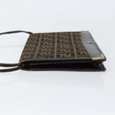 FENDI Zucca Canvas Shoulder Bag Black Brown Auth 152077-4