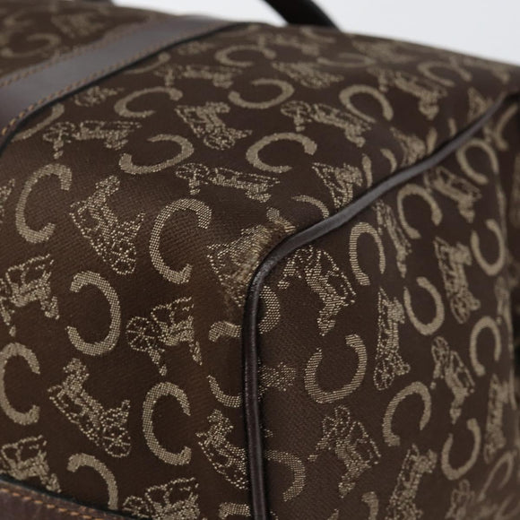 CELINE C Sulky Boston Bag Canvas Brown Auth 152078