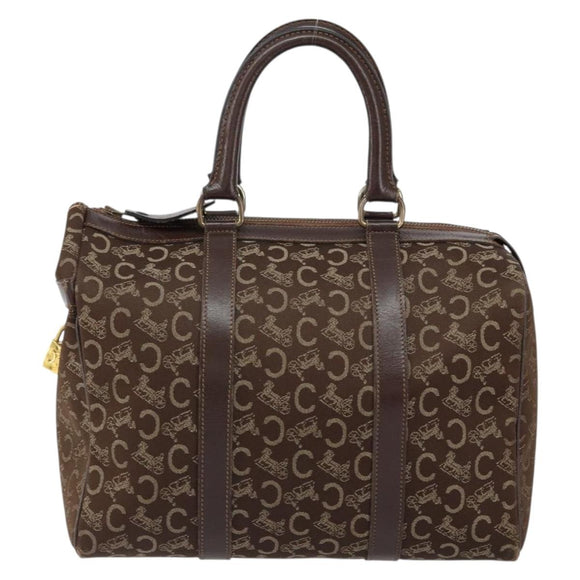 CELINE C Sulky Boston Bag Canvas Brown Auth 152078