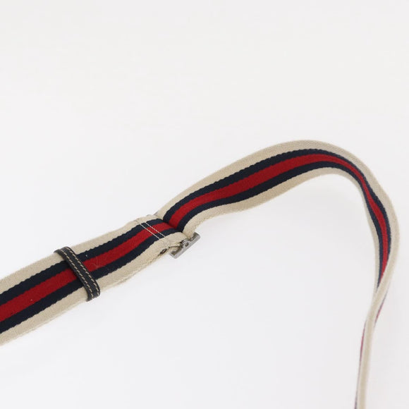 GUCCI GG Canvas Sherry Line Shoulder Bag Navy Red 169937 Auth 152079