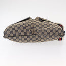 GUCCI GG Canvas Sherry Line Shoulder Bag Navy Red 169937 Auth 152079-6