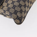 GUCCI GG Canvas Sherry Line Shoulder Bag Navy Red 169937 Auth 152079-15