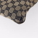 GUCCI GG Canvas Sherry Line Shoulder Bag Navy Red 169937 Auth 152079-16