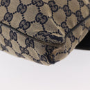 GUCCI GG Canvas Sherry Line Shoulder Bag Navy Red 169937 Auth 152079-10