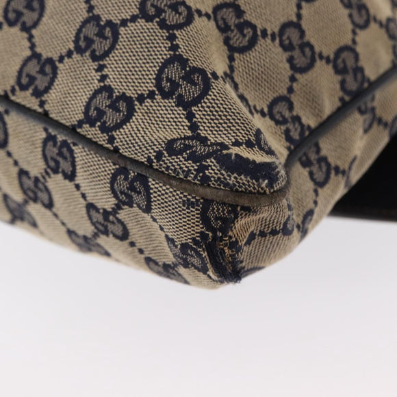 GUCCI GG Canvas Sherry Line Shoulder Bag Navy Red 169937 Auth 152079