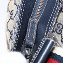 GUCCI GG Canvas Sherry Line Shoulder Bag Navy Red 169937 Auth 152079-19