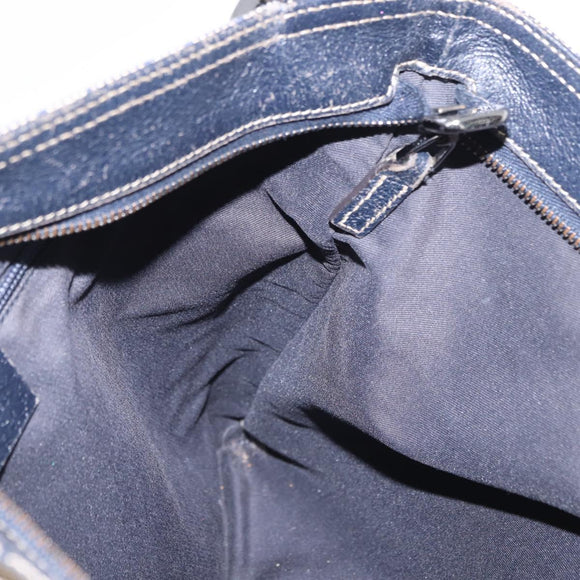 GUCCI GG Canvas Sherry Line Shoulder Bag Navy Red 169937 Auth 152079