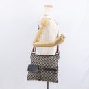 GUCCI GG Canvas Sherry Line Shoulder Bag Navy Red 169937 Auth 152079-25