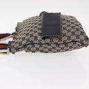GUCCI GG Canvas Sherry Line Shoulder Bag Navy Red 169937 Auth 152079-5