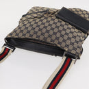 GUCCI GG Canvas Sherry Line Shoulder Bag Navy Red 169937 Auth 152079-7