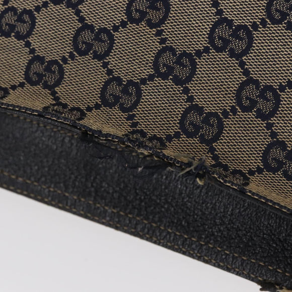 GUCCI GG Canvas Sherry Line Shoulder Bag Navy Red 169937 Auth 152079