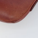 CARTIER Shoulder Bag Leather Red Gold Auth 152080-15