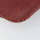 CARTIER Shoulder Bag Leather Red Gold Auth 152080-16
