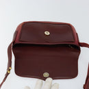 CARTIER Shoulder Bag Leather Red Gold Auth 152080-10