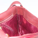 CARTIER Shoulder Bag Leather Red Gold Auth 152080-18