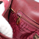 CARTIER Shoulder Bag Leather Red Gold Auth 152080-20