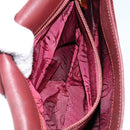 CARTIER Shoulder Bag Leather Red Gold Auth 152080-21