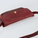 CARTIER Shoulder Bag Leather Red Gold Auth 152080-6