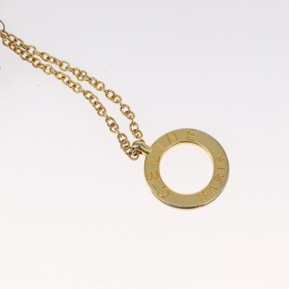 CELINE Macadam Canvas Shoulder Bag PVC Beige Gold Auth 152081