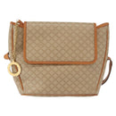CELINE Macadam Canvas Shoulder Bag PVC Beige Gold Auth 152081-13