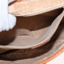 CELINE Macadam Canvas Shoulder Bag PVC Beige Gold Auth 152081-23