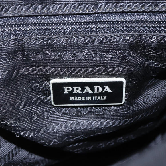 PRADA Shoulder Bag Nylon Black Silver Auth 152083
