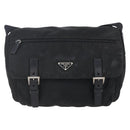 PRADA Shoulder Bag Nylon Black Silver Auth 152083-13