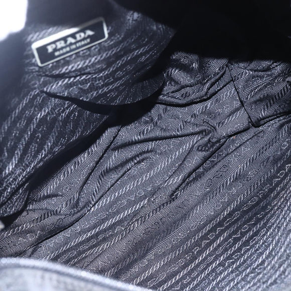 PRADA Shoulder Bag Nylon Black Silver Auth 152083