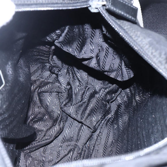 PRADA Shoulder Bag Nylon Black Silver Auth 152083