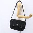PRADA Shoulder Bag Nylon Black Silver Auth 152083-28