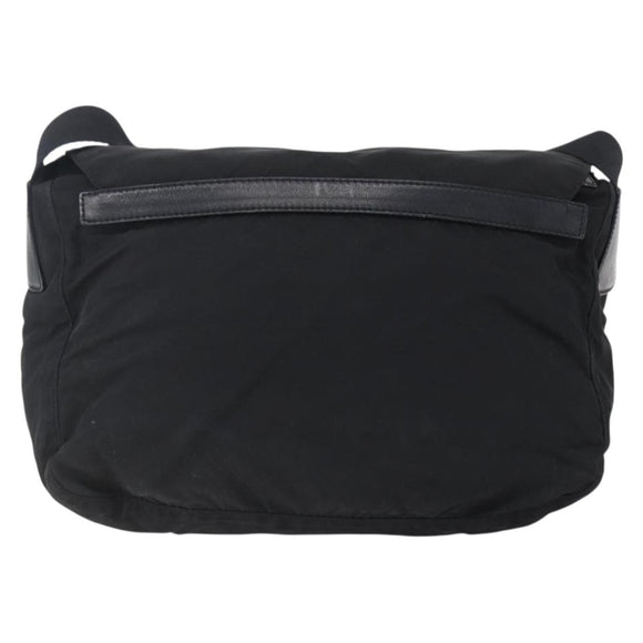 PRADA Shoulder Bag Nylon Black Silver Auth 152083