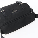 PRADA Shoulder Bag Nylon Black Silver Auth 152083-6