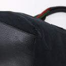 GUCCI GG Canvas Web Sherry Line Hand Bag Black Red Green 131228 Auth 152084-9
