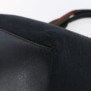GUCCI GG Canvas Web Sherry Line Hand Bag Black Red Green 131228 Auth 152084-15