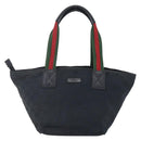 GUCCI GG Canvas Web Sherry Line Hand Bag Black Red Green 131228 Auth 152084-13
