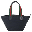 GUCCI GG Canvas Web Sherry Line Hand Bag Black Red Green 131228 Auth 152084-2