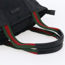 GUCCI GG Canvas Web Sherry Line Hand Bag Black Red Green 131228 Auth 152084-7