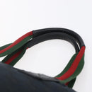 GUCCI GG Canvas Web Sherry Line Hand Bag Black Red Green 131228 Auth 152084-8