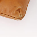 CELINE Shoulder Bag Leather Brown Gold Auth 152085-9