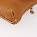 CELINE Shoulder Bag Leather Brown Gold Auth 152085-14