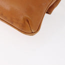 CELINE Shoulder Bag Leather Brown Gold Auth 152085-16