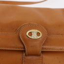 CELINE Shoulder Bag Leather Brown Gold Auth 152085-18
