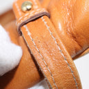 CELINE Shoulder Bag Leather Brown Gold Auth 152085-12