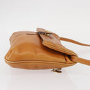 CELINE Shoulder Bag Leather Brown Gold Auth 152085-3