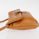 CELINE Shoulder Bag Leather Brown Gold Auth 152085-4