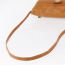CELINE Shoulder Bag Leather Brown Gold Auth 152085-7