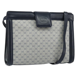 GUCCI Micro GG Supreme Shoulder Bag PVC Navy Gold 004 113 0364 Auth 152086