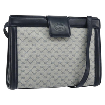 GUCCI Micro GG Supreme Shoulder Bag PVC Navy Gold 004 113 0364 Auth 152086