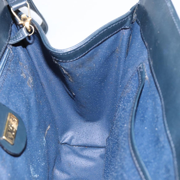 GUCCI Micro GG Supreme Shoulder Bag PVC Navy Gold 004 113 0364 Auth 152086