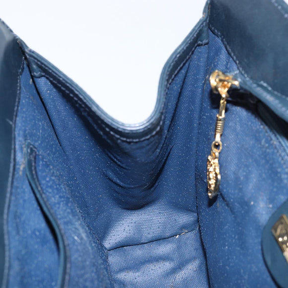 GUCCI Micro GG Supreme Shoulder Bag PVC Navy Gold 004 113 0364 Auth 152086